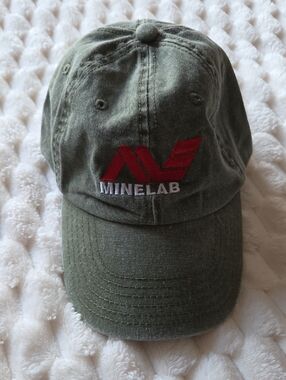 Minelab Olive Green Baseball Cap with Red Logo